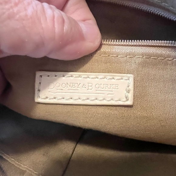 Dooney & Bourke Cream Shoulder Bag with Leather Trim - Picture 3 of 16